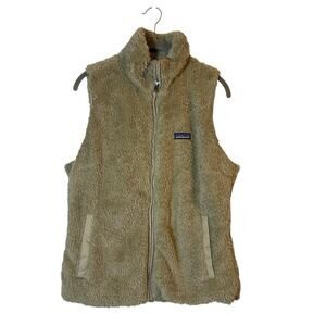 Patagonia Women’s S Furry Fleece Vest Beige Full Zip Sherpa Pile Retro Style